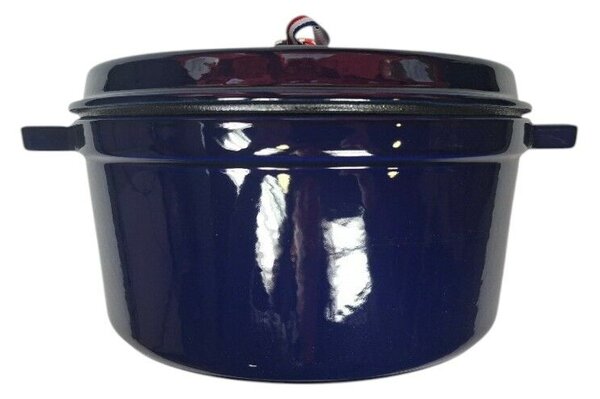STAUB Öntöttvas főzőedény, zománcozott, 28 cm/6,7 liter, Cocotte Ronde kerek, sötétkék (104)