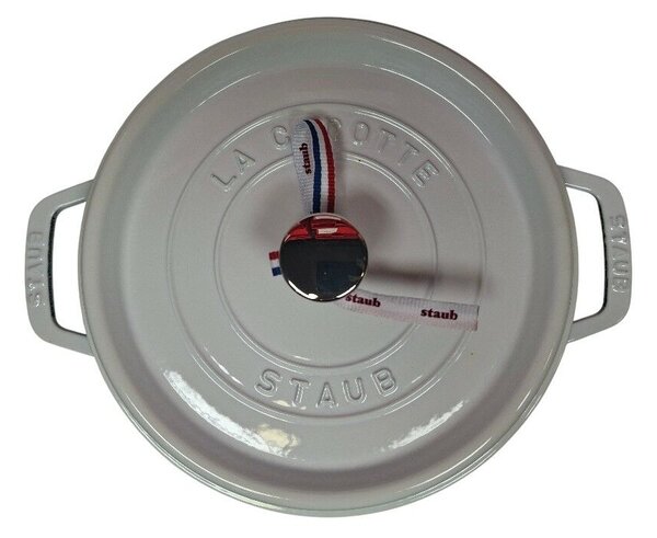 STAUB Öntöttvas főzőedény, zománcozott, 24 cm/3,7 liter, Cocotte Ronde kerek, tiszta fehér (111)