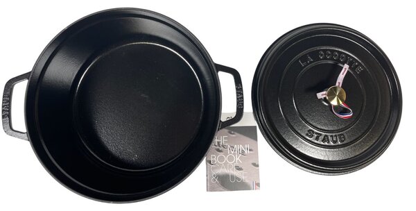 STAUB Cocotte Öntöttvas főzőedény, zománcozott, 30 cm/8,35 liter, Cocotte Ronde kerek, Matt Fekete (68)