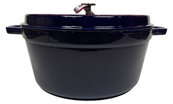 STAUB Öntöttvas főzőedény, zománcozott, 30 cm/ 8,34liter, Cocotte Ronde kerek, sötétkék (118)