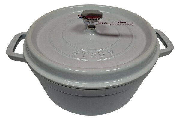 STAUB Öntöttvas főzőedény, zománcozott, 24 cm/3,7 liter, Cocotte Ronde kerek, tiszta fehér (111)