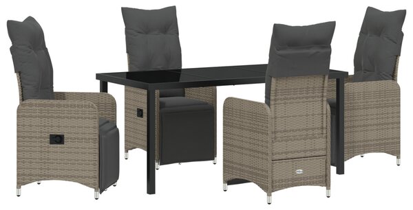 Kert étkező szett 5 pcs Szürke polirattan