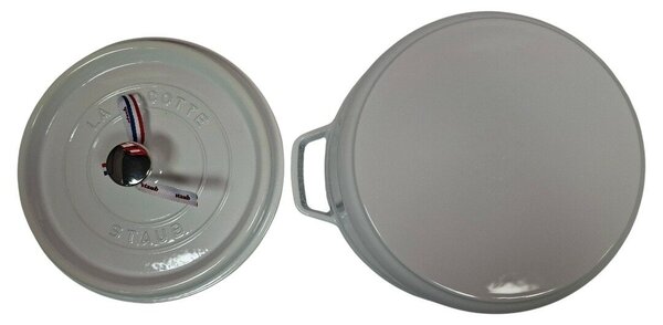 STAUB Öntöttvas főzőedény, zománcozott, 24 cm/3,7 liter, Cocotte Ronde kerek, tiszta fehér (111)
