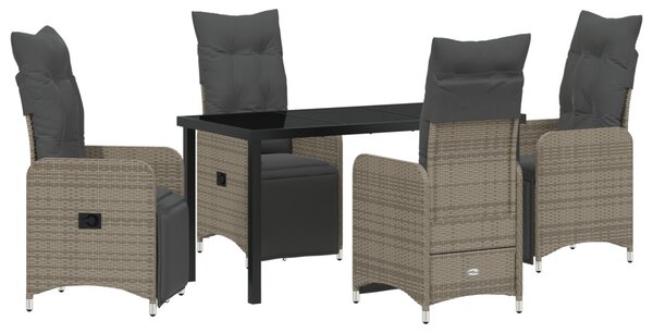Kert étkező szett 5 pcs Szürke polirattan