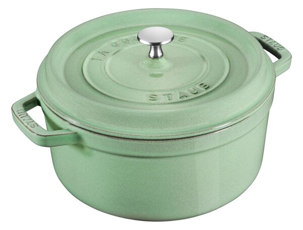 STAUB Öntöttvas főzőedény, zománcozott, 24 cm/3,7 liter, Cocotte Ronde kerek, Zsályaszínű (31)