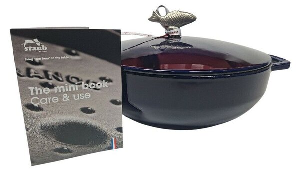 STAUB Öntöttvas főzőedény, zománcozott, 28 cm/4,65 liter, Cocotte Pecheur kerek, sötétkék (105)