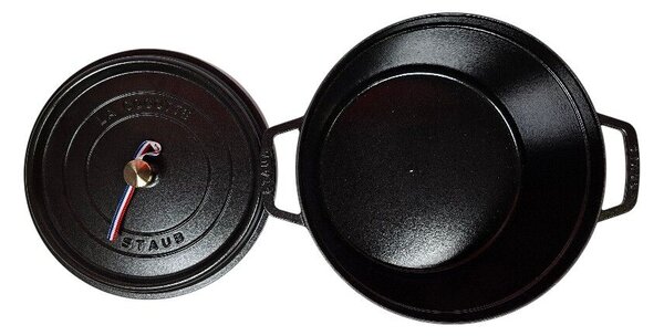 STAUB Öntöttvas főzőedény, zománcozott, 34 cm/12,6 liter, Cocotte Ronde kerek fekete/121/