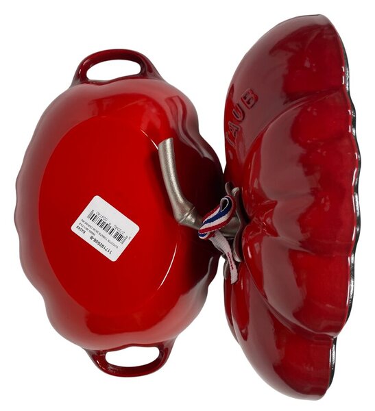 STAUB Öntöttvas főzőedény, zománcozott, 25 cm/2,9 liter, Egyedi paradicsom formájú Cocotte Tomate cseresznye piros színű (48)
