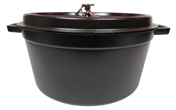 STAUB Öntöttvas főzőedény, zománcozott, 34 cm/12,6 liter, Cocotte Ronde kerek fekete/121/