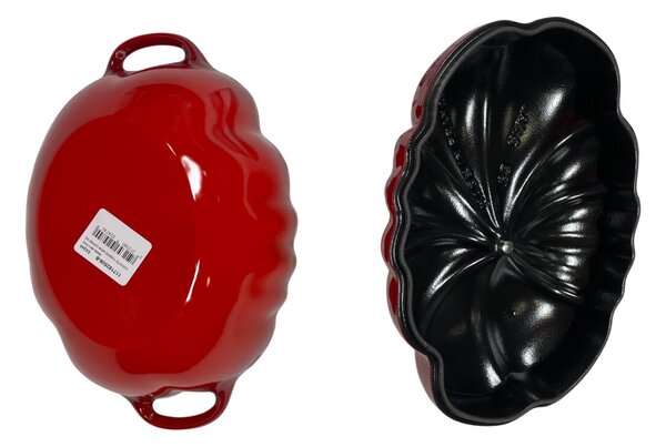 STAUB Öntöttvas főzőedény, zománcozott, 25 cm/2,9 liter, Egyedi paradicsom formájú Cocotte Tomate cseresznye piros színű (48)