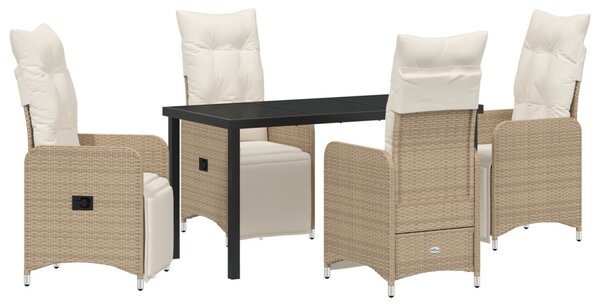 Kert étkező szett 5 pcs Bézs polirattan