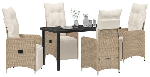 Kert étkező szett 5 pcs Bézs polirattan