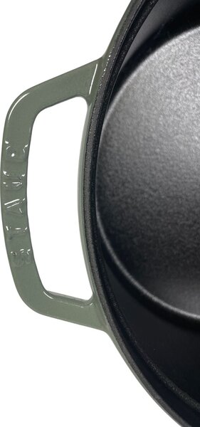 STAUB Öntöttvas főzőedény, zománcozott, 28 cm/6,7 liter, Cocotte Ronde kerek, Eukaliptusz zöld (71)