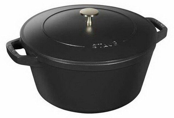 STAUB Öntöttvas főzőedény, zománcozott, 24 cm/4 liter, Cocotte Ronde fekete matt /6/