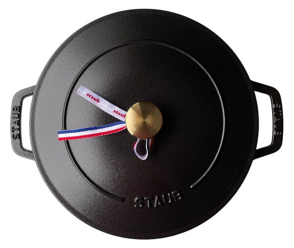 STAUB Öntöttvas főzőedény, zománcozott, 24 cm/4 liter, Cocotte Ronde fekete matt /6/
