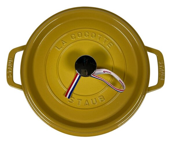 STAUB Öntöttvas főzőedény, zománcozott, 24 cm/3,7 liter, Cocotte Ronde kerek Citromsárga(33)