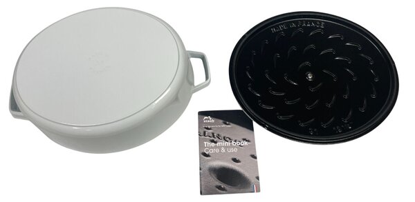 STAUB Öntöttvas főzőedény, zománcozott, 31 cm/5,6 liter, Fehér színű (76)