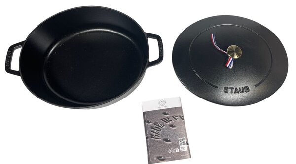 STAUB Öntöttvas főzőedény, zománcozott, 31 cm/5,6 liter, Matt Fekete színű (75)