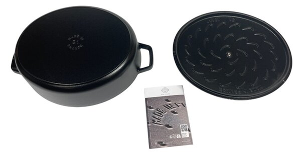 STAUB Öntöttvas főzőedény, zománcozott, 31 cm/5,6 liter, Matt Fekete színű (75)