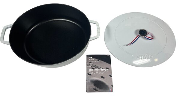 STAUB Öntöttvas főzőedény, zománcozott, 31 cm/5,6 liter, Fehér színű (76)
