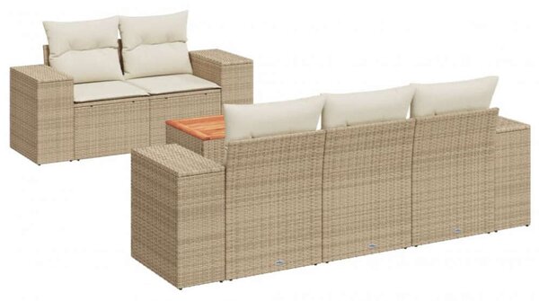VidaXL Polyrattan Kerti Ülőgarnitúra - 6 részes - Bézs