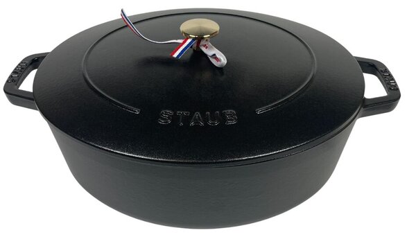 STAUB Öntöttvas főzőedény, zománcozott, 31 cm/5,6 liter, Matt Fekete színű (75)