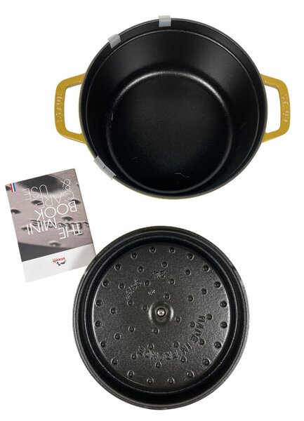 STAUB Öntöttvas főzőedény, zománcozott, 24 cm/3,7 liter, Cocotte Ronde kerek Citromsárga(33)