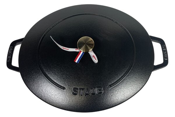 STAUB Öntöttvas főzőedény, zománcozott, 31 cm/5,6 liter, Matt Fekete színű (75)
