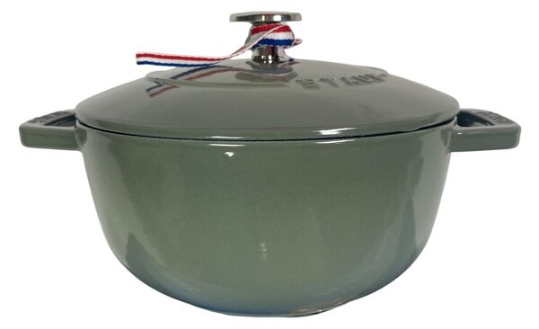 STAUB Öntöttvas főzőedény, zománcozott, 18 cm/1,6 liter, La Marmite kerek , Eukaliptusz(46)