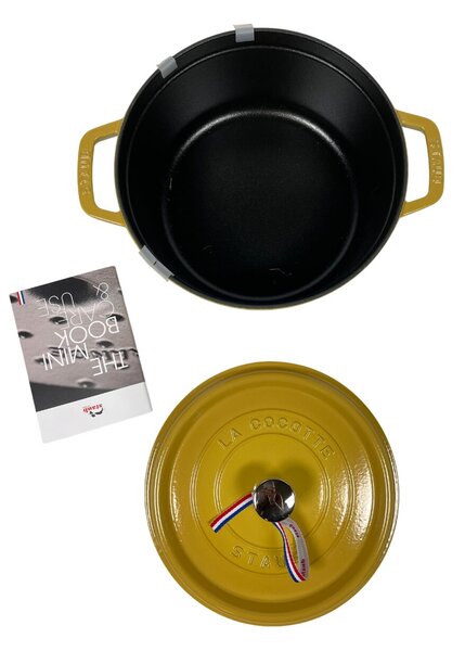 STAUB Öntöttvas főzőedény, zománcozott, 24 cm/3,7 liter, Cocotte Ronde kerek Citromsárga(33)