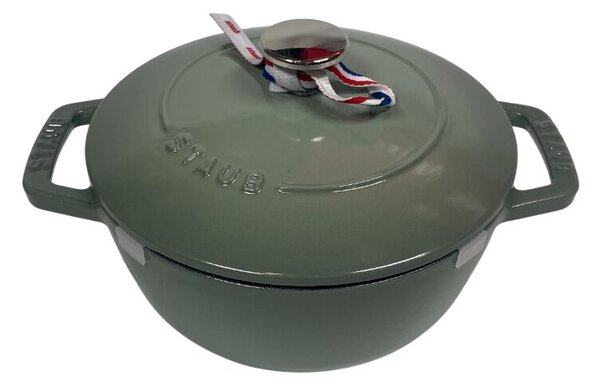 STAUB Öntöttvas főzőedény, zománcozott, 18 cm/1,6 liter, La Marmite kerek , Eukaliptusz(46)