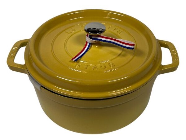 STAUB Öntöttvas főzőedény, zománcozott, 24 cm/3,7 liter, Cocotte Ronde kerek Citromsárga(33)