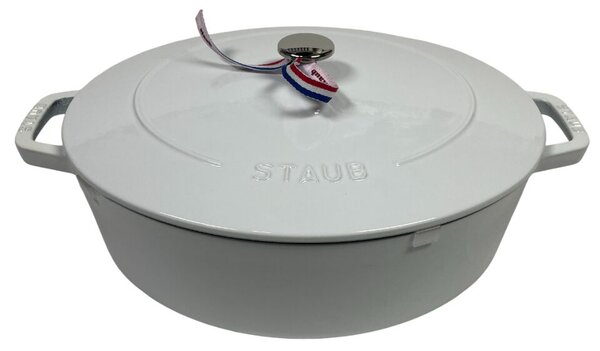 STAUB Öntöttvas főzőedény, zománcozott, 31 cm/5,6 liter, Fehér színű (76)