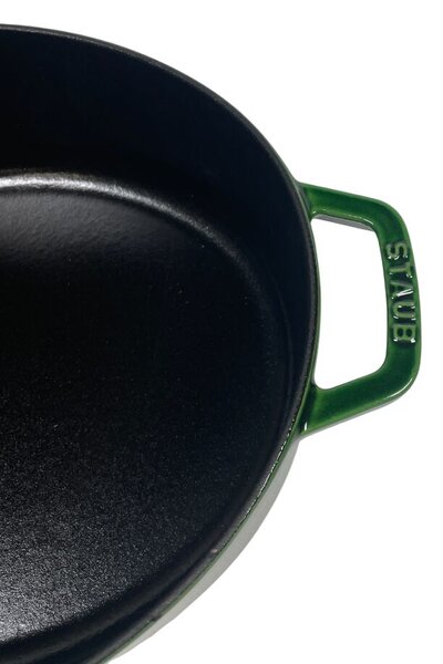 STAUB Öntöttvas főzőedény, zománcozott, 31 cm/5,6 liter, Bazsalikom zöld színű (77)