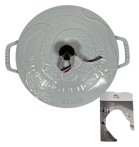 STAUB Cocotte Öntöttvas főzőedény, zománcozott, 26 cm/4,9 liter, Cocotte Ronde kerek, Fényes fehér (Blanc) színben(78)