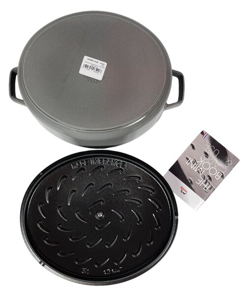 STAUB Öntöttvas főzőedény, zománcozott, 31 cm/5,6 liter, Cocotte Ovale Gafitszürke színű /49/