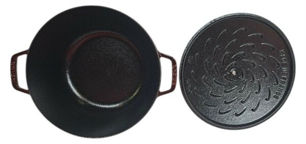 STAUB Cocotte Öntöttvas főzőedény, zománcozott, 26 cm/4,9 liter, Cocotte Ronde kerek, Fényes gránátvörös(Grenadine) (103)
