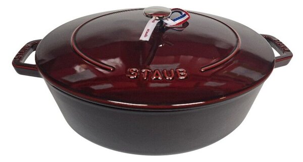 STAUB Öntöttvas főzőedény, zománcozott, 31 cm/5,59 liter, Cocotte La Marmite Ovale ovális, gránátvörös (108)