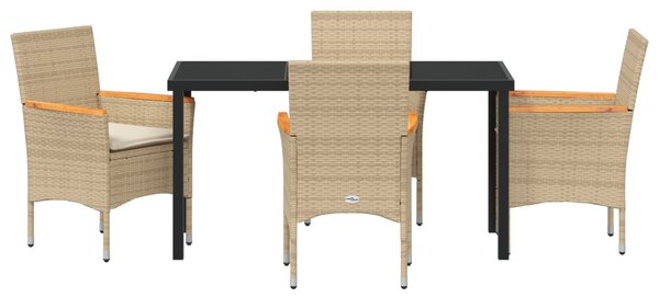Kert étkező szett párnával 5 pcs Bézs polirattan