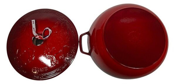 STAUB Öntöttvas főzőedény, zománcozott, 26 cm/4,9 liter, Cocotte Ronde kerek, cseresznye (109)