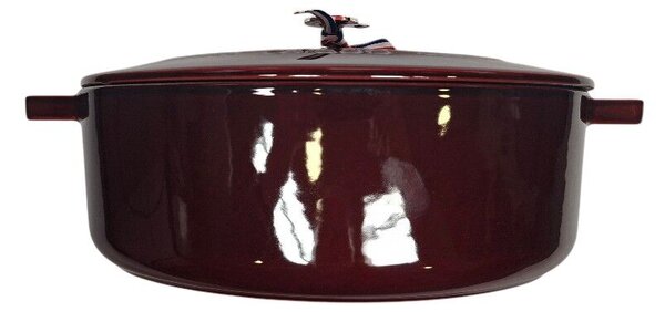 STAUB Öntöttvas főzőedény, zománcozott, 31 cm/5,59 liter, Cocotte La Marmite Ovale ovális, gránátvörös (108)