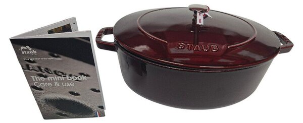 STAUB Öntöttvas főzőedény, zománcozott, 31 cm/5,59 liter, Cocotte La Marmite Ovale ovális, gránátvörös (108)