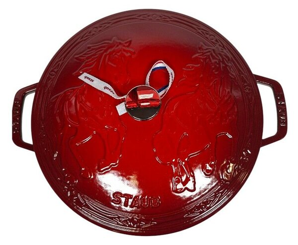 STAUB Öntöttvas főzőedény, zománcozott, 26 cm/4,9 liter, Cocotte Ronde kerek, cseresznye (109)