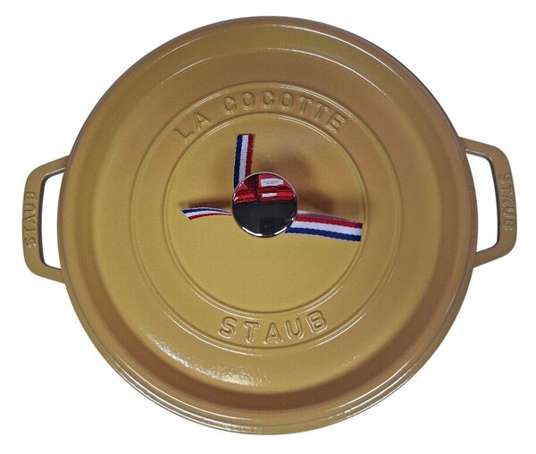 STAUB Öntöttvas főzőedény, zománcozott, 26 cm/5,25 liter, Cocotte Ronde kerek, citrom (112)
