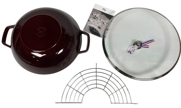 Staub Öntöttvas Wok, Perfect Pan 30 cm – Gránát Vörös, Hóálló üvegfedővel, 4,4 L (67)