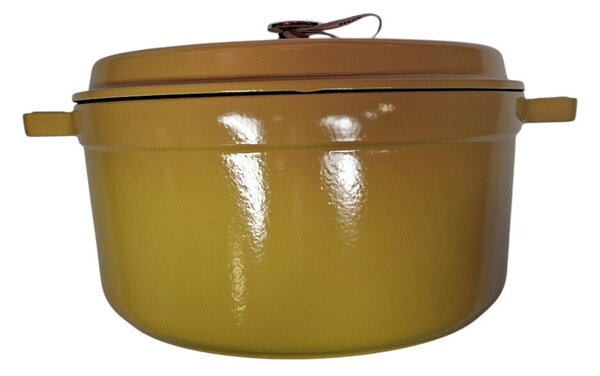 STAUB Öntöttvas főzőedény, zománcozott, 26 cm/5,25 liter, Cocotte Ronde kerek, citrom (112)