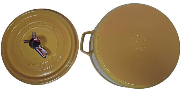 STAUB Öntöttvas főzőedény, zománcozott, 26 cm/5,25 liter, Cocotte Ronde kerek, citrom (112)