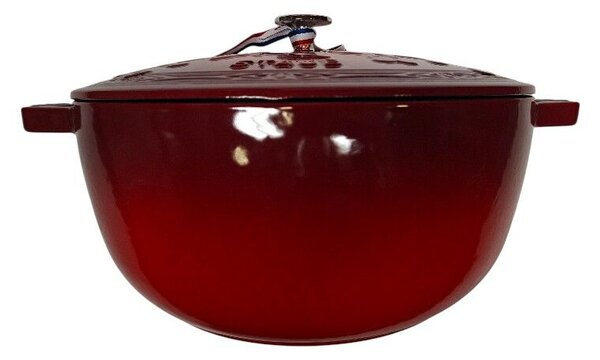 STAUB Öntöttvas főzőedény, zománcozott, 26 cm/4,9 liter, Cocotte Ronde kerek, cseresznye (109)