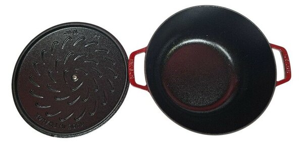 STAUB Öntöttvas főzőedény, zománcozott, 26 cm/4,9 liter, Cocotte Ronde kerek, cseresznye (109)