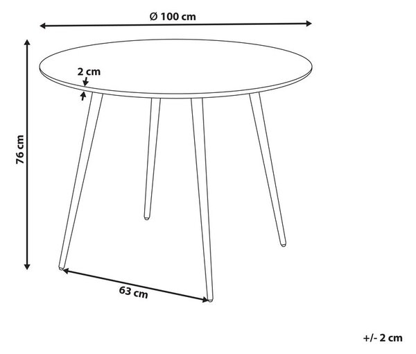 Étkezőasztal BJORKA Világosbarna 100 cm 100 cm